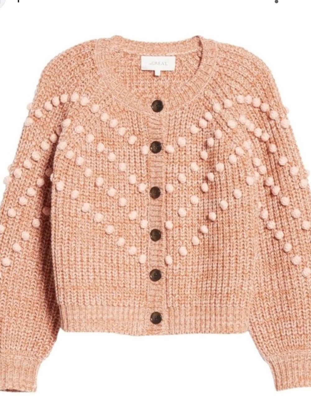 The Great Marled Bobble Cardigan Sweater Pink Savanna Rose Size O